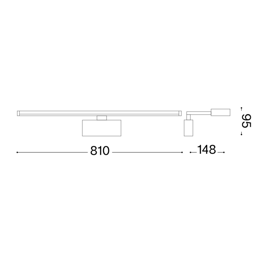 Ideal Lux - LED Lampa za slike ALMA LED/18W/230V 81 cm CRI 90 zlatna