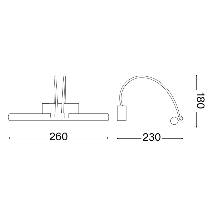 Ideal Lux - LED Lampa za slike BOW LED/3,5W/230V 26 cm CRI 90 zlatna