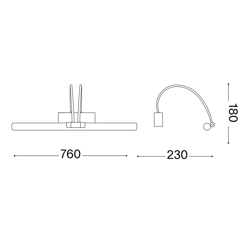 Ideal Lux - LED Lampa za slike BOW LED/8W/230V 76 cm CRI 90 zlatna