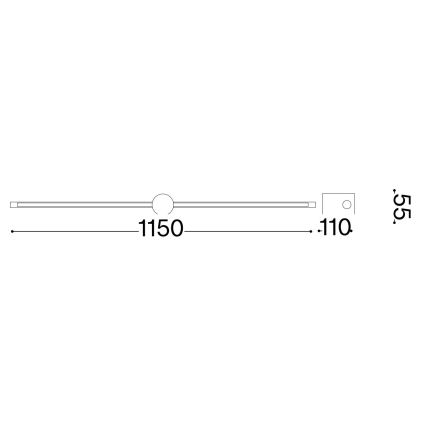 Ideal Lux - LED Lampa za slike FILO LED/16W/230V 115 cm CRI 90 mesing