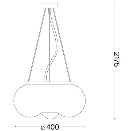 Ideal Lux - LED luster na sajli ARIZONA 3xGX53/9W/230V pr. 40 cm bela