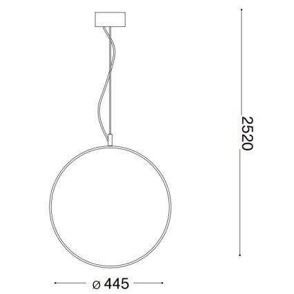 Ideal Lux - LED luster na sajli CIRCUS LED/29W/230V pr. 44 cm CRI 90 crno