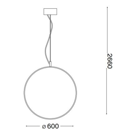 Ideal Lux - LED luster na sajli CIRCUS LED/33W/230V pr. 60 cm CRI 90 crno
