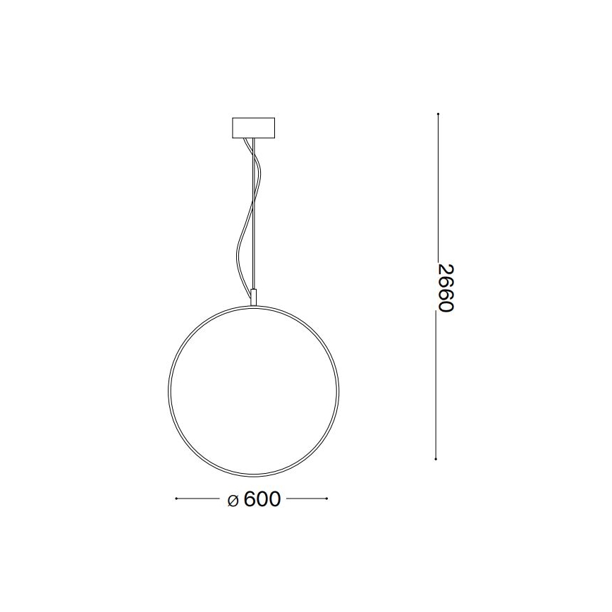 Ideal Lux - LED luster na sajli CIRCUS LED/33W/230V pr. 60 cm CRI 90 crno