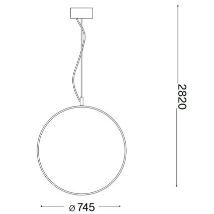 Ideal Lux - LED luster na sajli CIRCUS LED/36W/230V pr. 74,5 cm CRI 90 crno