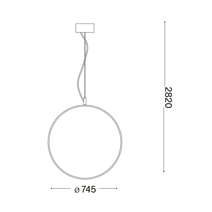Ideal Lux - LED luster na sajli CIRCUS LED/36W/230V pr. 74,5 cm CRI 90 crno
