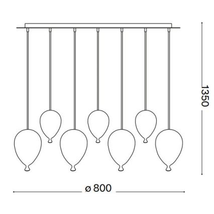 Ideal Lux - LED luster na sajli CLOWN 7xG9/3W/230V 80 cm šarena