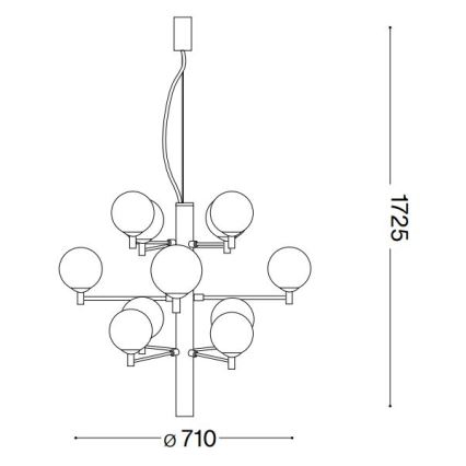 Ideal Lux - LED luster na sajli COPERNICO 12xG9/3W/230V