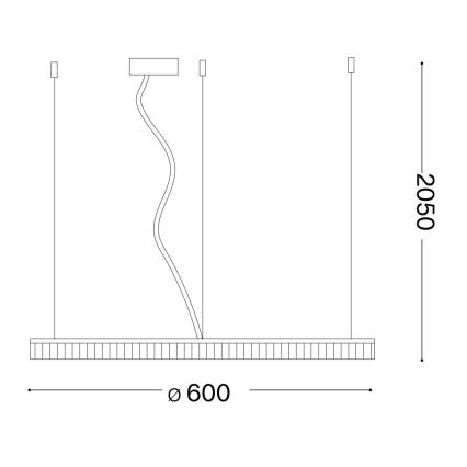 Ideal Lux - LED luster na sajli CROWN LED/30W/230V 3000K pr. 60 cm CRI 90 mesing
