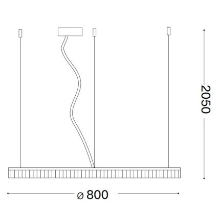 Ideal Lux - LED luster na sajli CROWN LED/42W/230V 3000K pr. 80 cm CRI 90 mesing