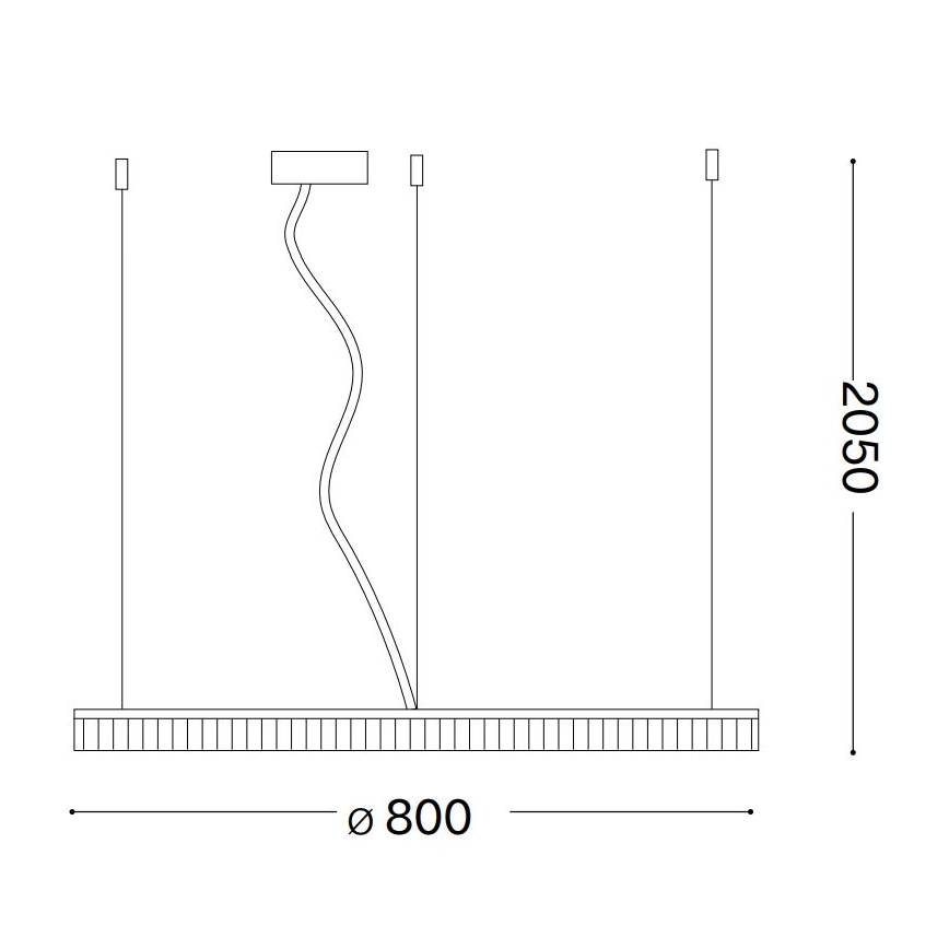 Ideal Lux - LED luster na sajli CROWN LED/42W/230V 3000K pr. 80 cm CRI 90 mesing