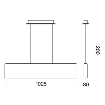 Ideal Lux - LED luster na sajli DESK LED/32W/230V 102,5 cm CRI 90 bela