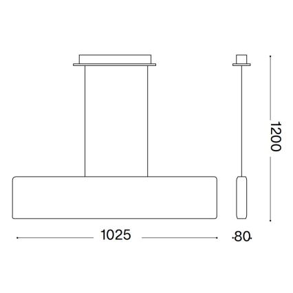Ideal Lux - LED luster na sajli DESK LED/32W/230V 102,5 cm crno
