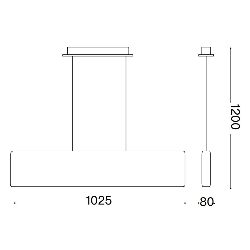 Ideal Lux - LED luster na sajli DESK LED/32W/230V 102,5 cm crno