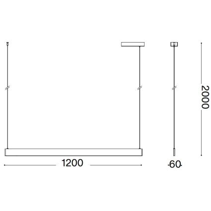 Ideal Lux - LED luster na sajli DESK LED/36W/230V 120 cm CRI 90 bela