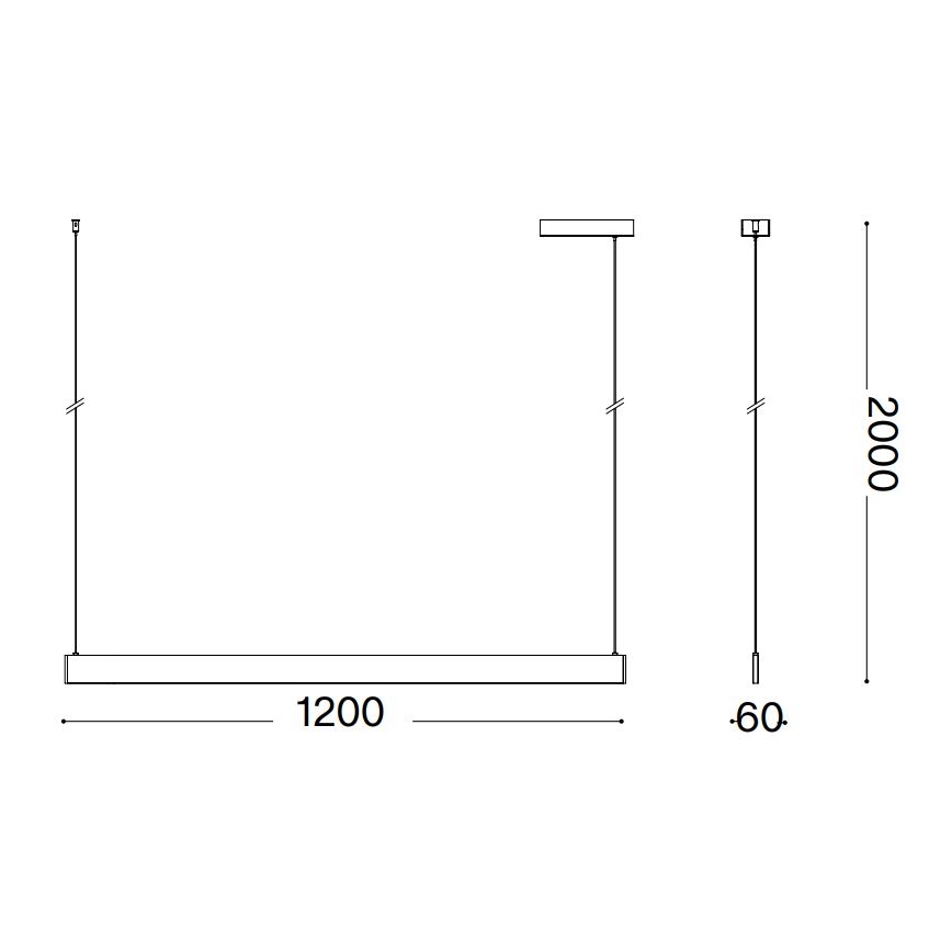 Ideal Lux - LED luster na sajli DESK LED/36W/230V 120 cm CRI 90 bela