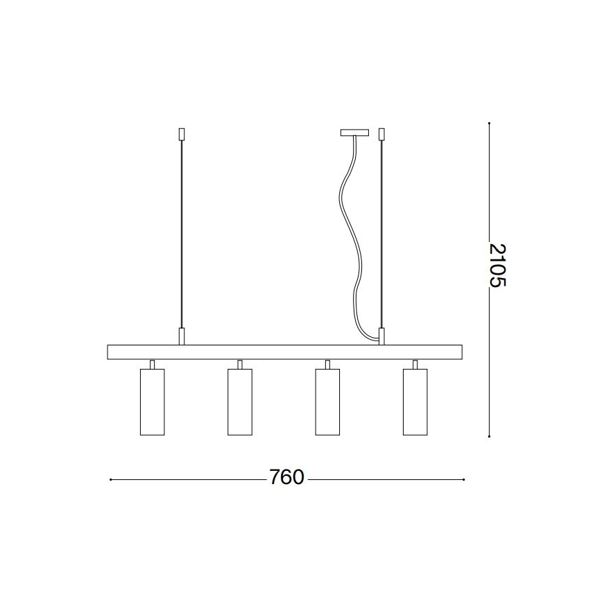 Ideal Lux - LED luster na sajli DYNAMITE 4xGU10/7W/230V CRI 90 crno