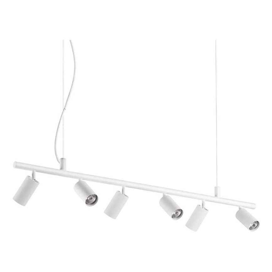 Ideal Lux - LED luster na sajli DYNAMITE 6xGU10/7W/230V CRI 90 bela