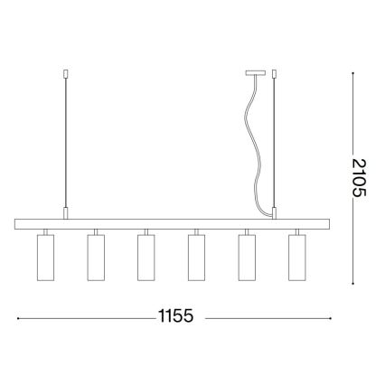 Ideal Lux - LED luster na sajli DYNAMITE 6xGU10/7W/230V CRI 90 bela