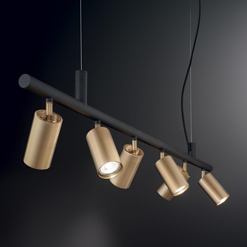 Ideal Lux - LED luster na sajli DYNAMITE 6xGU10/7W/230V CRI 90 crno/mesing