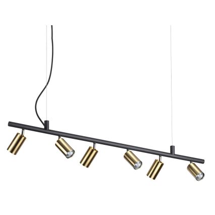 Ideal Lux - LED luster na sajli DYNAMITE 6xGU10/7W/230V CRI 90 crno/mesing