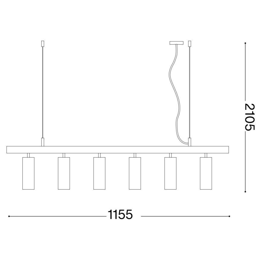 Ideal Lux - LED luster na sajli DYNAMITE 6xGU10/7W/230V CRI 90 crno/mesing