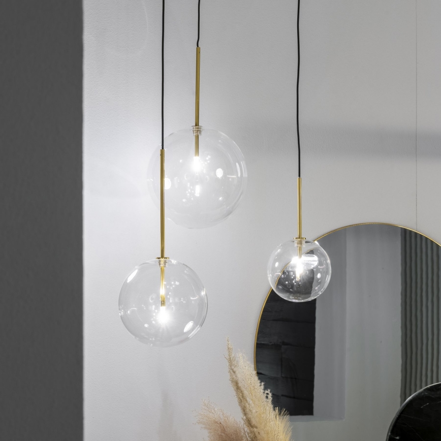 Ideal Lux - LED luster na sajli EQUINOXE 1xG4/2W/230V pr. 20 cm mesing/prozirna
