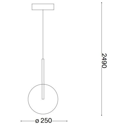 Ideal Lux - LED luster na sajli EQUINOXE 1xG4/2W/230V pr. 25 cm sjajni krom/dimno