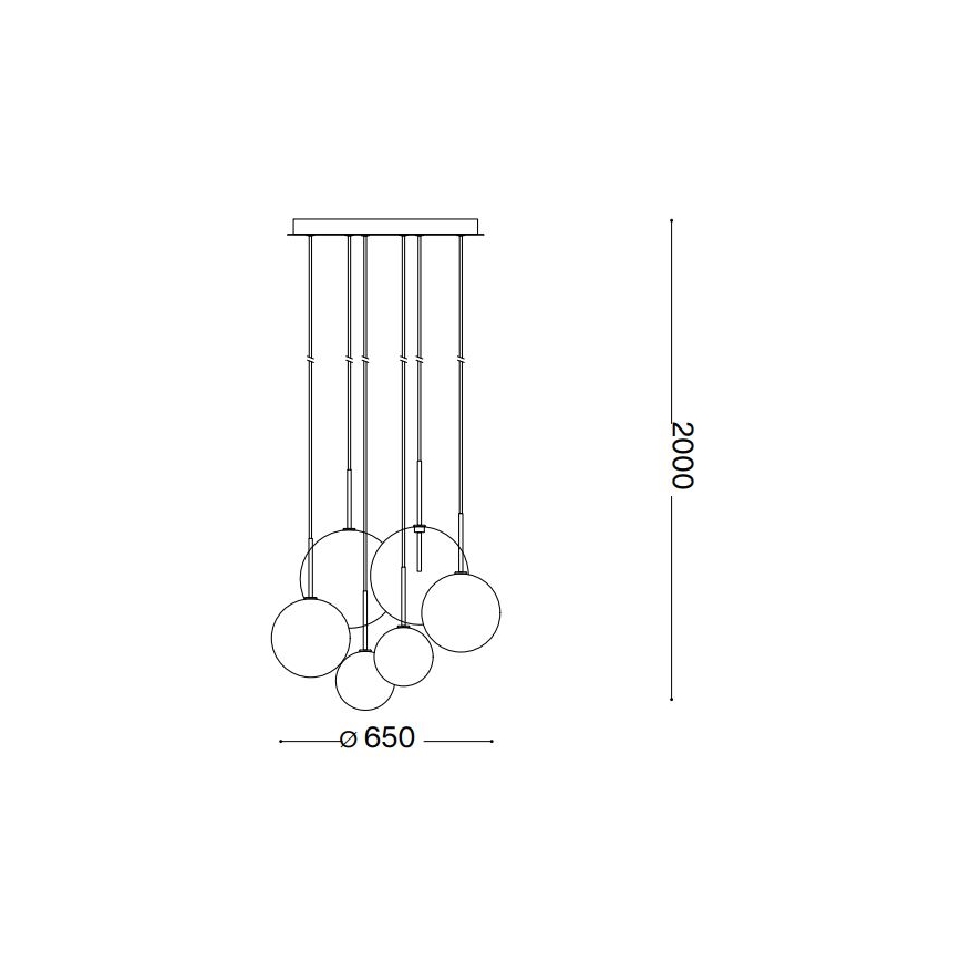 Ideal Lux - LED luster na sajli EQUINOXE 6xG4/2W/230V pr. 65 cm sjajni krom/dimno