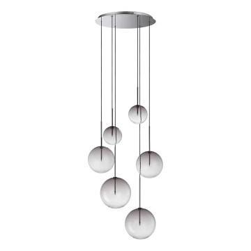 Ideal Lux - LED luster na sajli EQUINOXE 6xG4/2W/230V pr. 65 cm sjajni krom/dimno