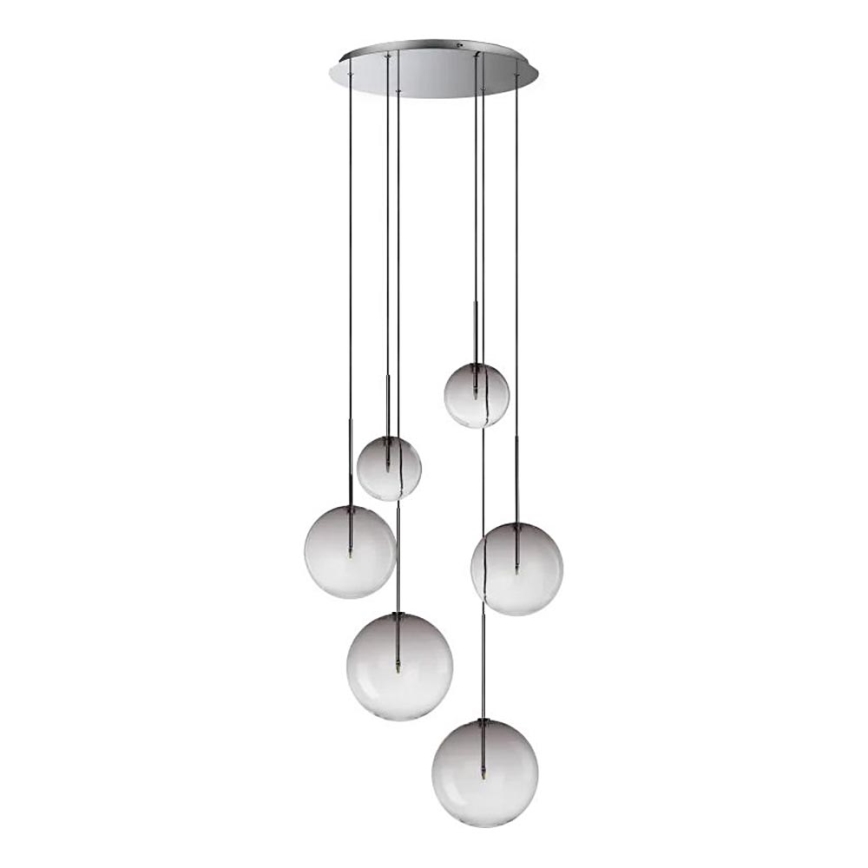 Ideal Lux - LED luster na sajli EQUINOXE 6xG4/2W/230V pr. 65 cm sjajni krom/dimno
