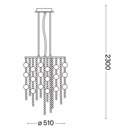 Ideal Lux - LED luster na sajli EVASIONE 10xG9/3W/230V pr. 51 cm sjajni krom