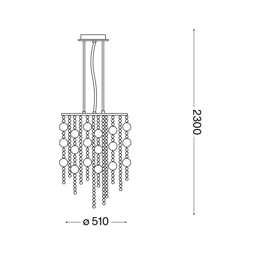 Ideal Lux - LED luster na sajli EVASIONE 10xG9/3W/230V pr. 51 cm sjajni krom