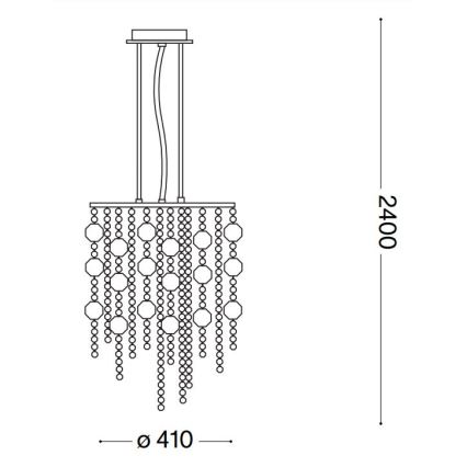 Ideal Lux - LED luster na sajli EVASIONE 8xG9/3W/230V pr. 41 cm sjajni krom