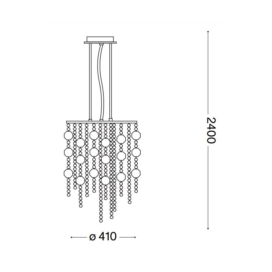 Ideal Lux - LED luster na sajli EVASIONE 8xG9/3W/230V pr. 41 cm sjajni krom