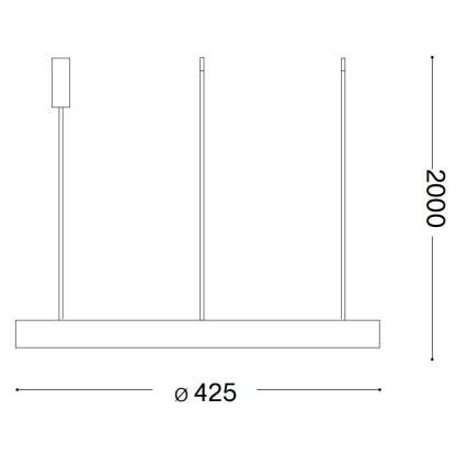 Ideal Lux - LED luster na sajli GEMINI LED/38W/230V pr. 42,5 cm CRI 90 crno