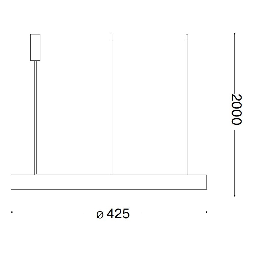 Ideal Lux - LED luster na sajli GEMINI LED/38W/230V pr. 42,5 cm CRI 90 crno