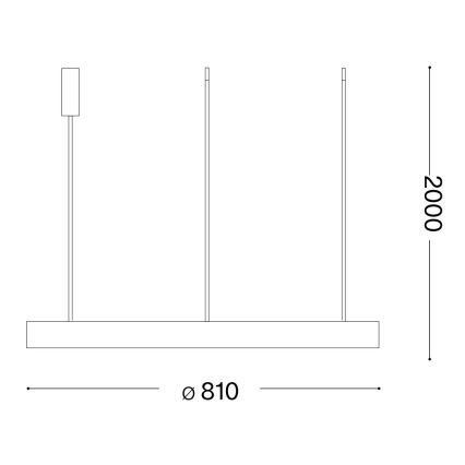 Ideal Lux - LED luster na sajli GEMINI LED/59W/230V pr. 81 cm CRI 90 zlatna