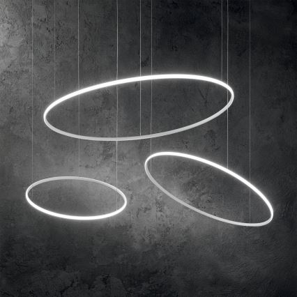 Ideal Lux - LED luster na sajli HULAHOOP LED/28W/230V 3000K pr. 61 cm CRI 90 bela