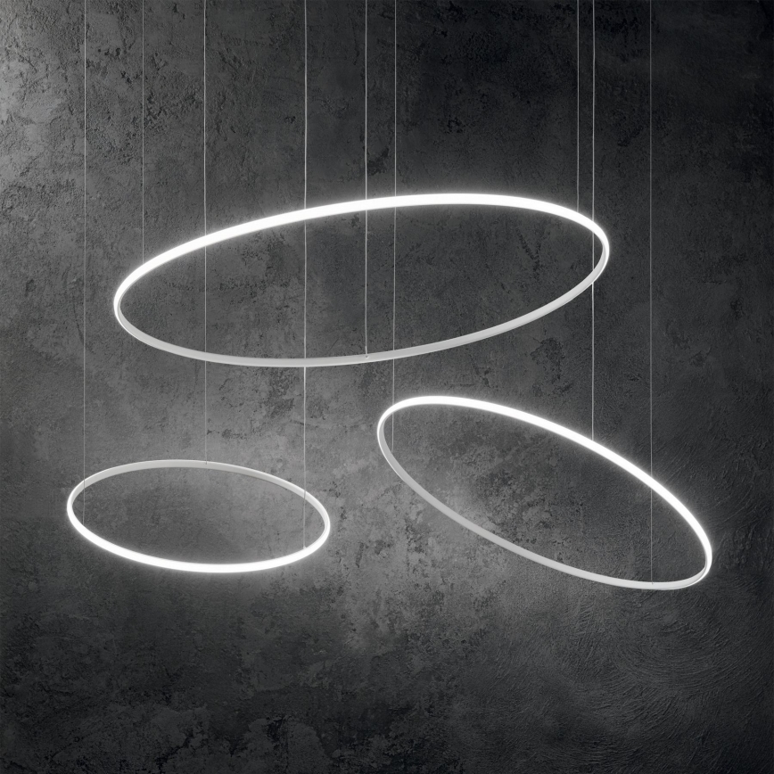 Ideal Lux - LED luster na sajli HULAHOOP LED/28W/230V 3000K pr. 61 cm CRI 90 bela