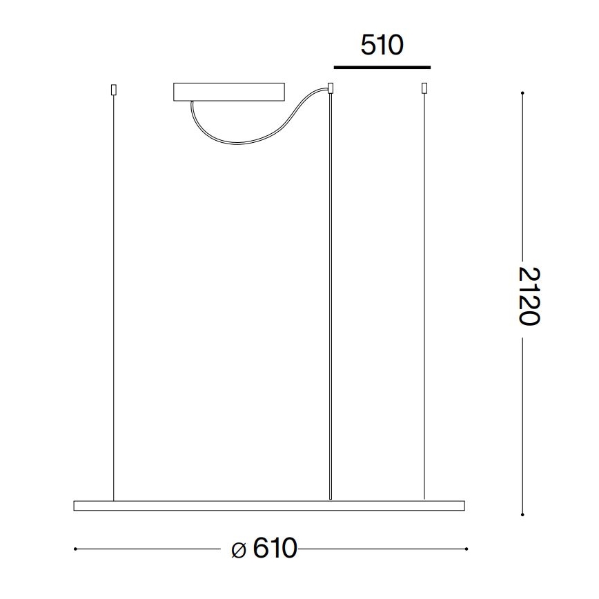 Ideal Lux - LED luster na sajli HULAHOOP LED/28W/230V 3000K pr. 61 cm CRI 90 bela