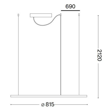 Ideal Lux - LED luster na sajli HULAHOOP LED/39W/230V 3000K pr. 81,5 cm CRI 90 bela