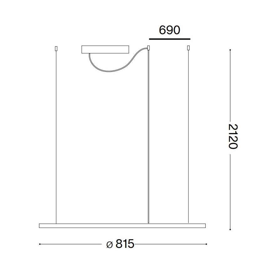 Ideal Lux - LED luster na sajli HULAHOOP LED/39W/230V 3000K pr. 81,5 cm CRI 90 bela