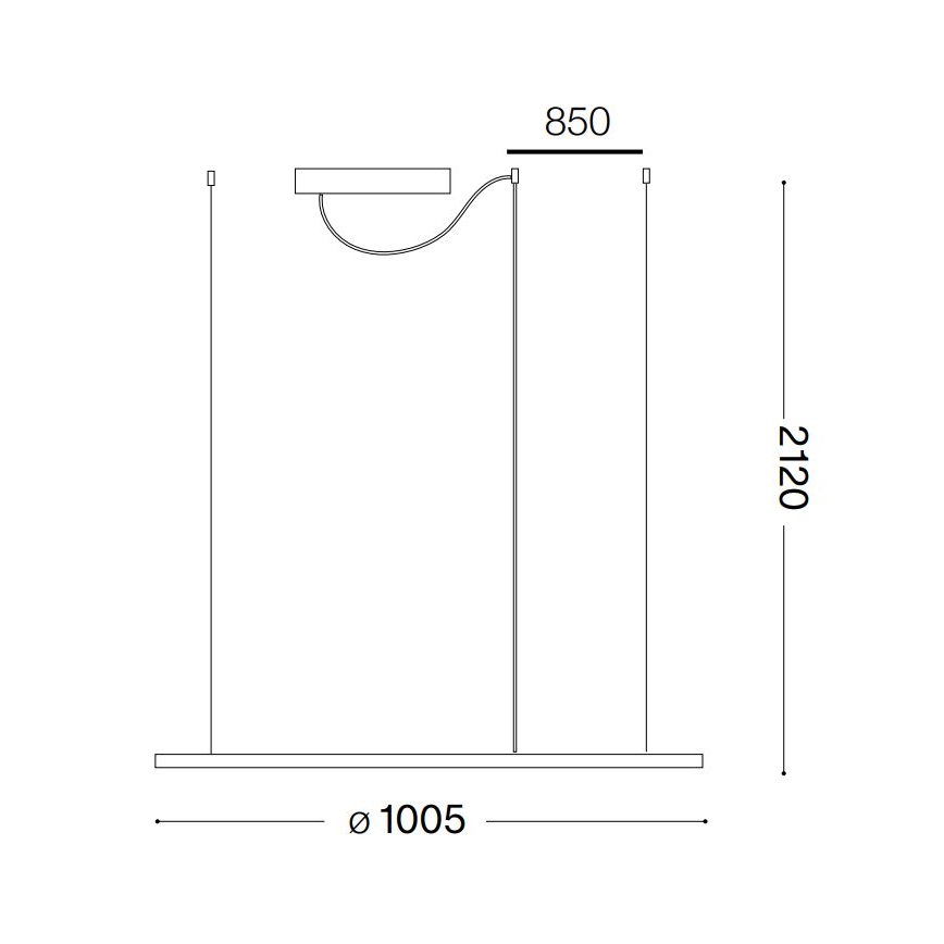 Ideal Lux - LED luster na sajli HULAHOOP LED/46W/230V 3000K pr. 100 cm CRI 90 bela