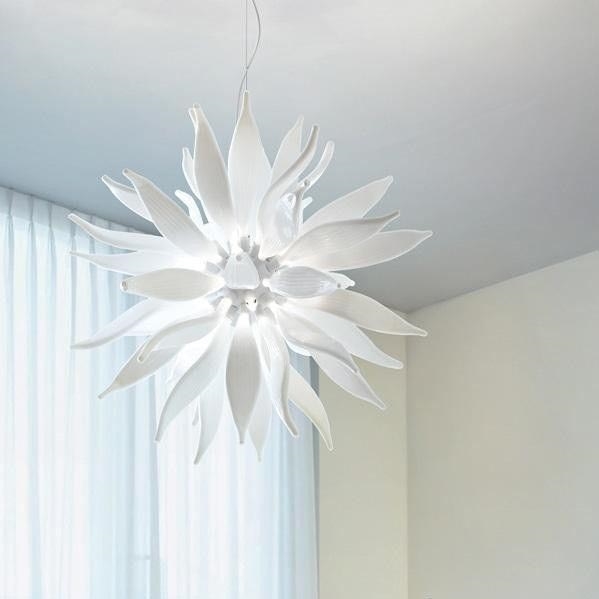 Ideal Lux - LED luster na sajli LEAVES 12xG9/3W/230V pr. 80 cm bela