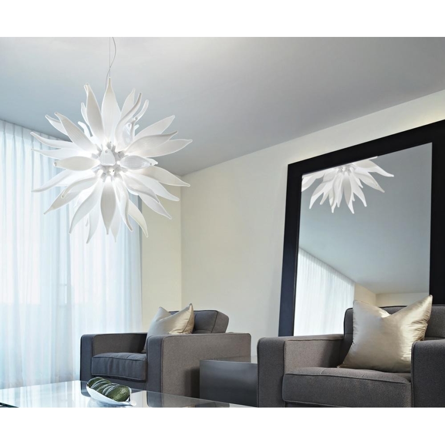 Ideal Lux - LED luster na sajli LEAVES 12xG9/3W/230V pr. 80 cm bela