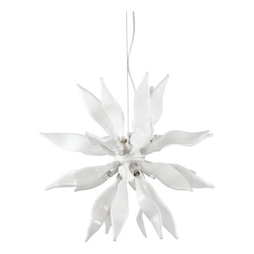 Ideal Lux - LED luster na sajli LEAVES 8xG9/3W/230V pr. 63 cm bela