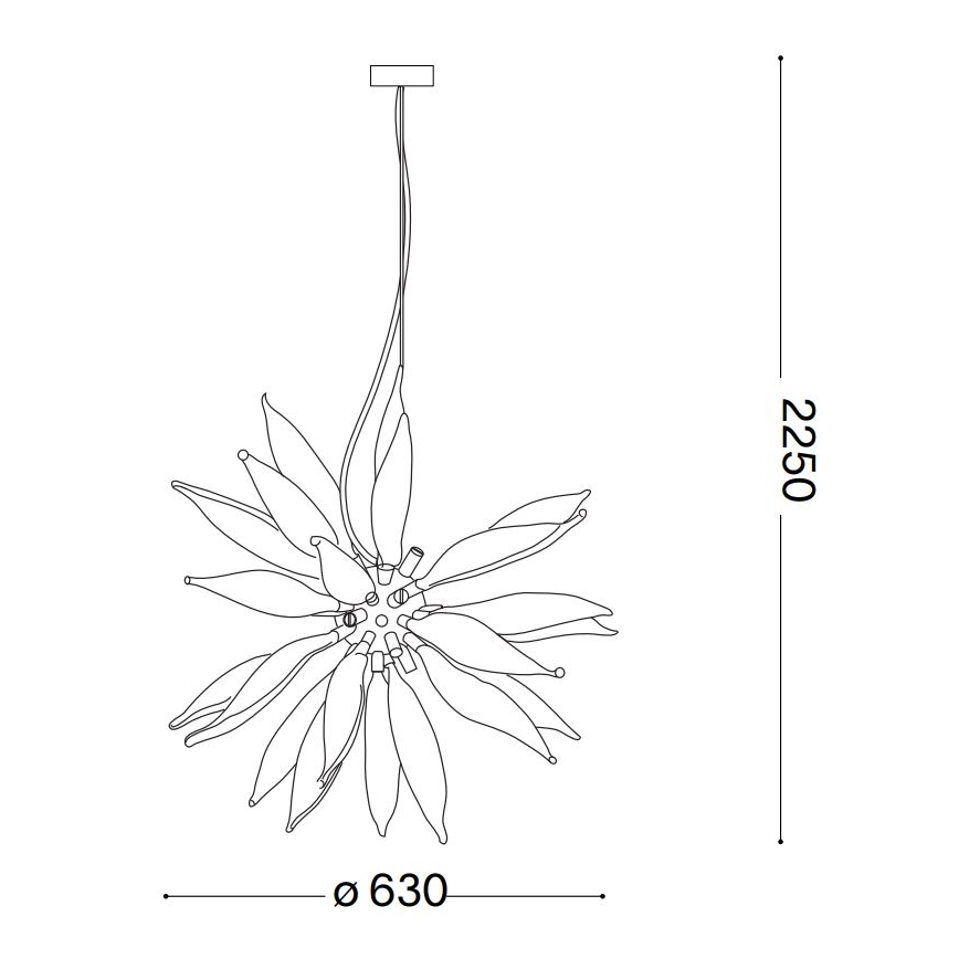 Ideal Lux - LED luster na sajli LEAVES 8xG9/3W/230V pr. 63 cm bela