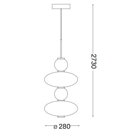 Ideal Lux - LED luster na sajli LUMIERE LED/34W/230V