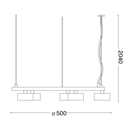 Ideal Lux - LED luster na sajli MINOR 5xGX53/9W/230V pr. 50 cm crno